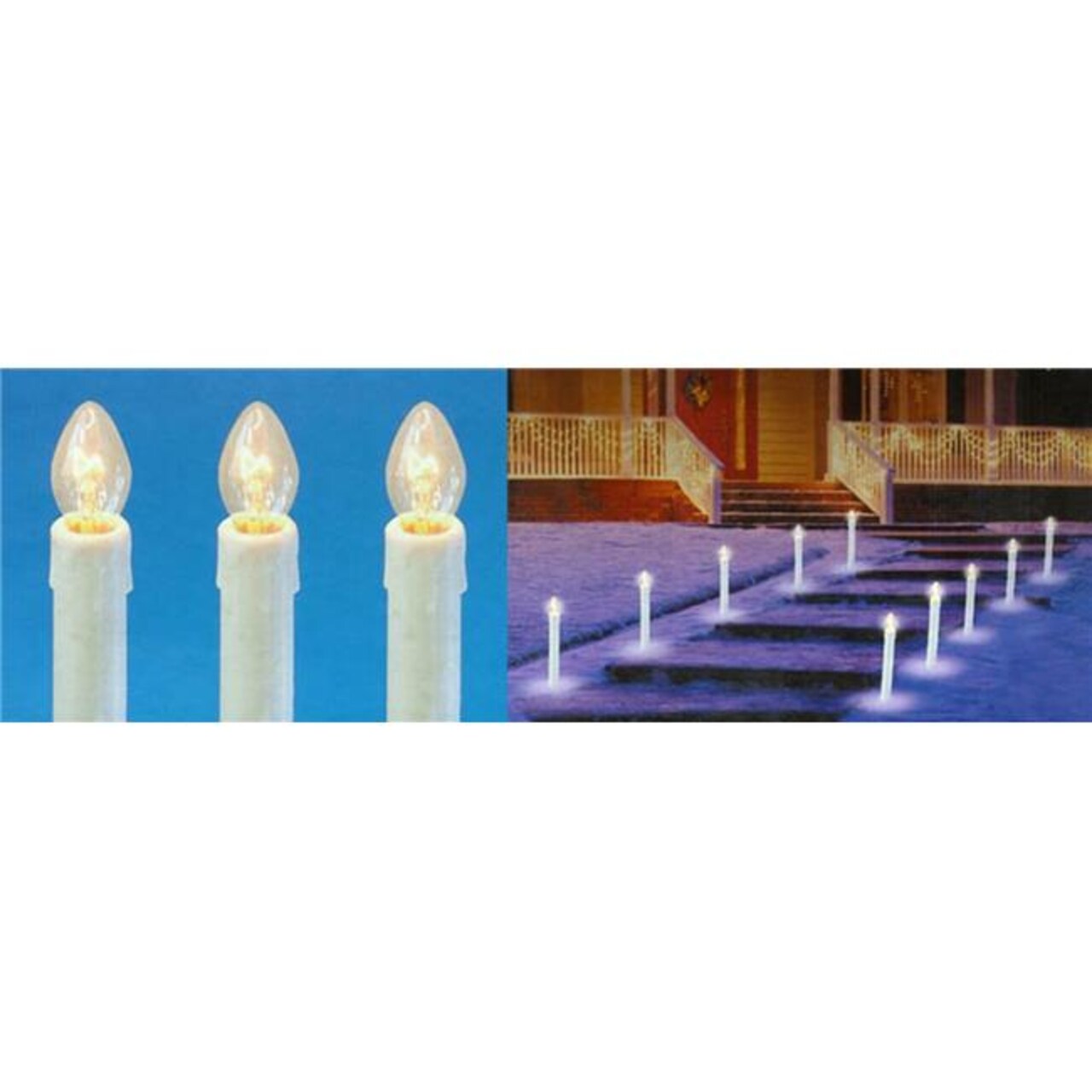 Northlight 32912621 Pre-Lit C7 Candle Christmas Pathway Markers - Clear Lights - Set of 10